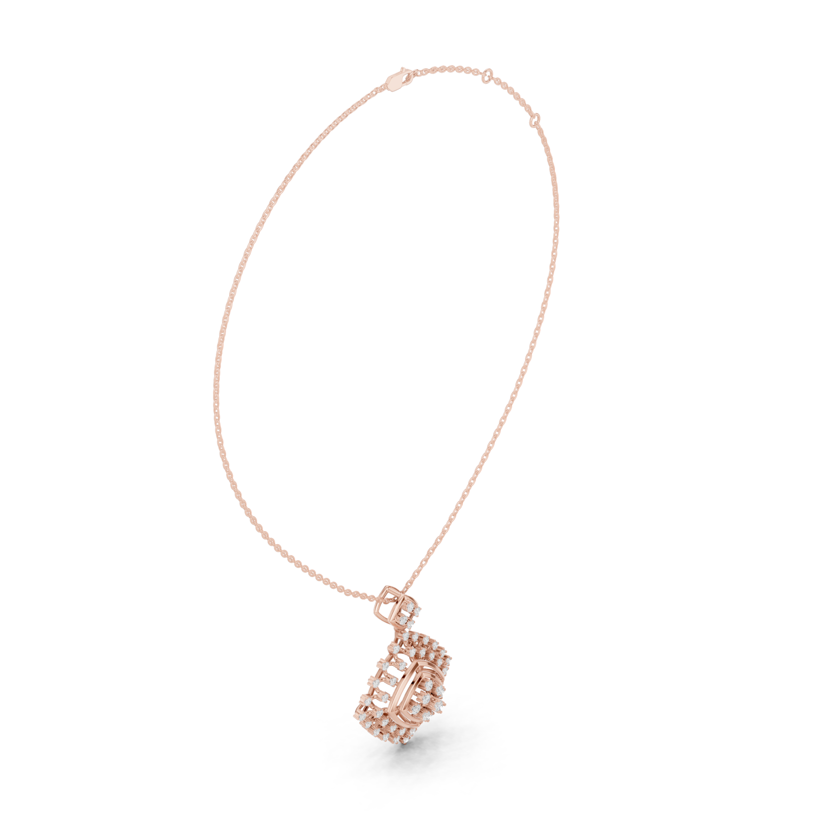  Rose Gold Celestial Mirage Echo Pendant Necklace Left View