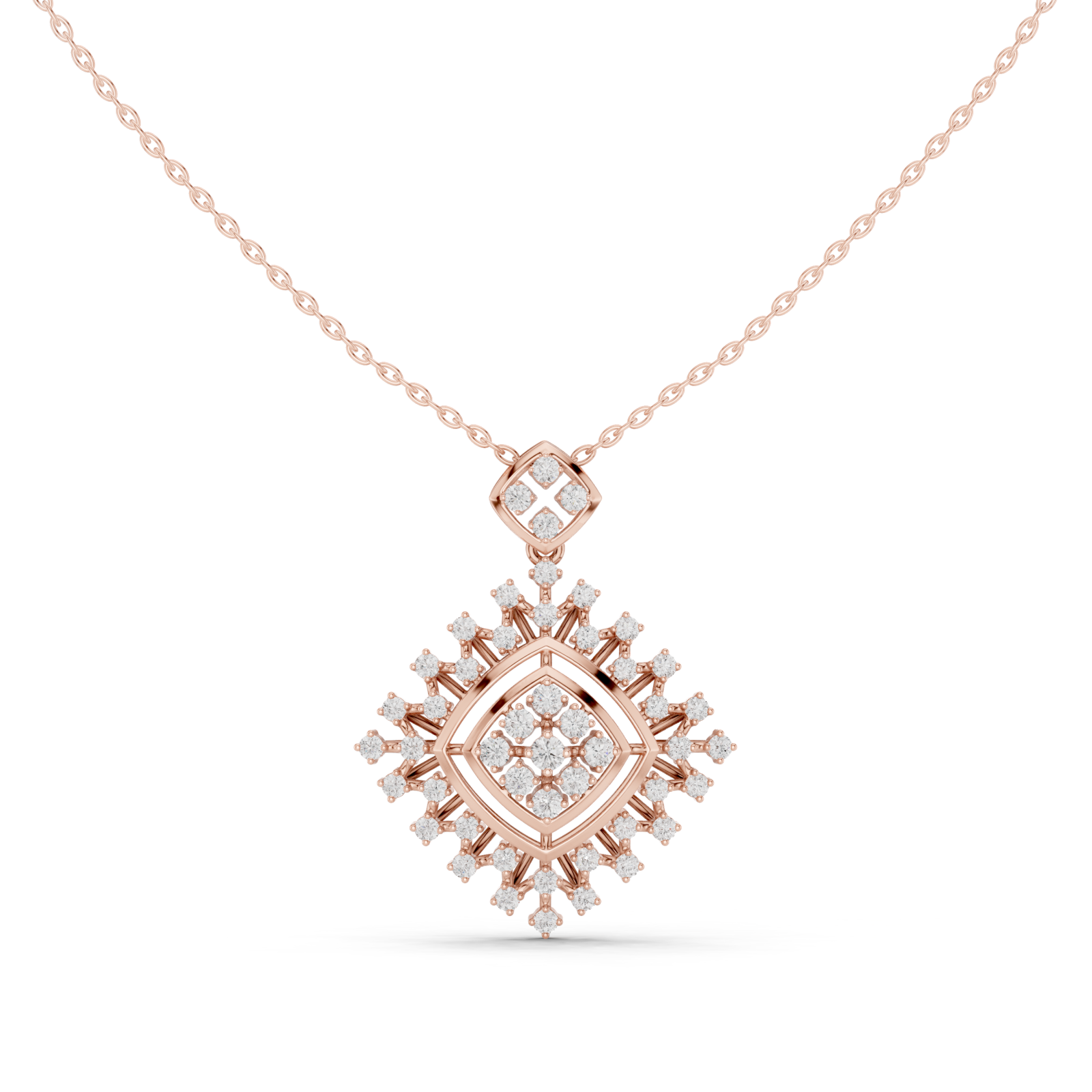  Rose Gold Celestial Mirage Echo Pendant Necklace Front View