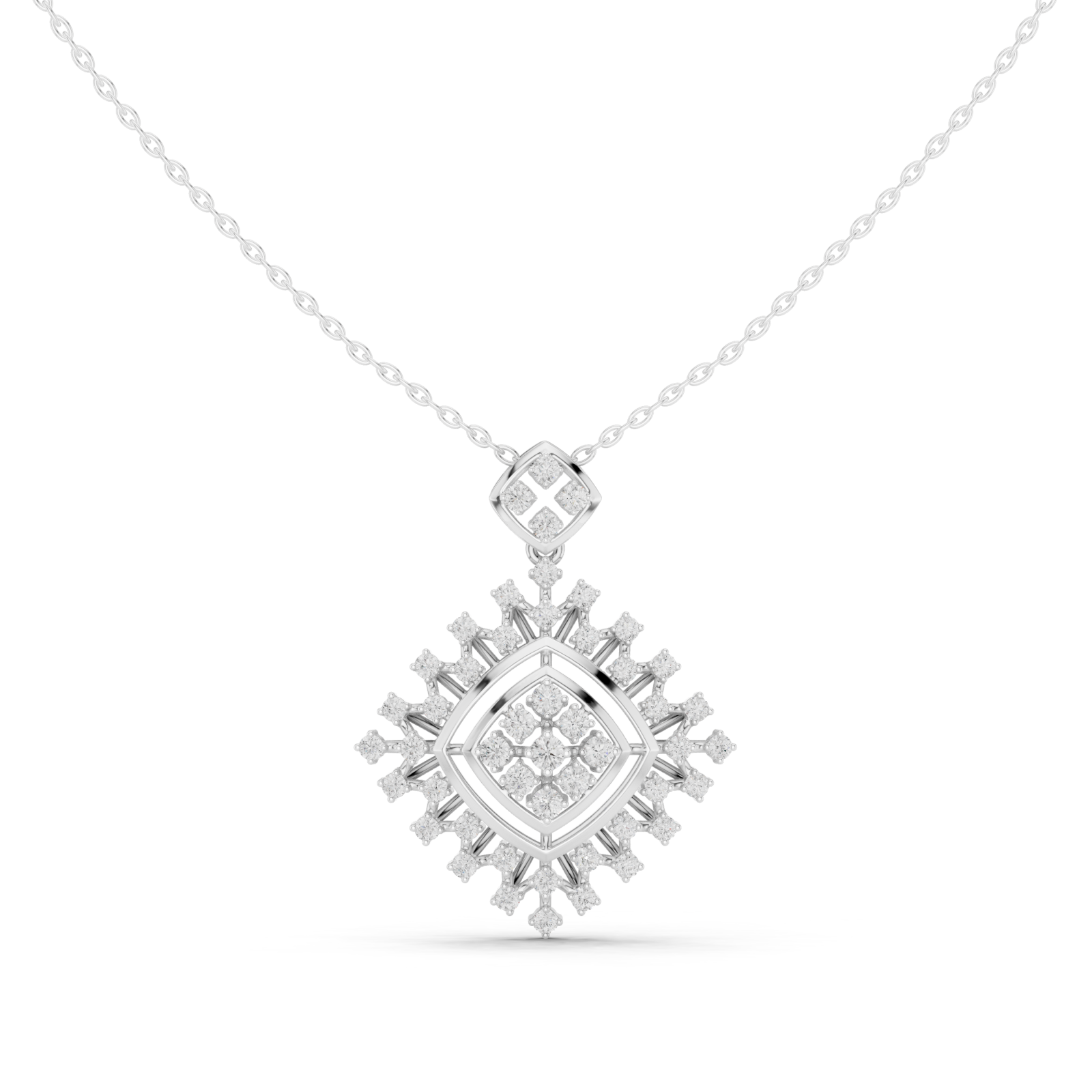  White Gold Celestial Mirage Echo Pendant Necklace Right View