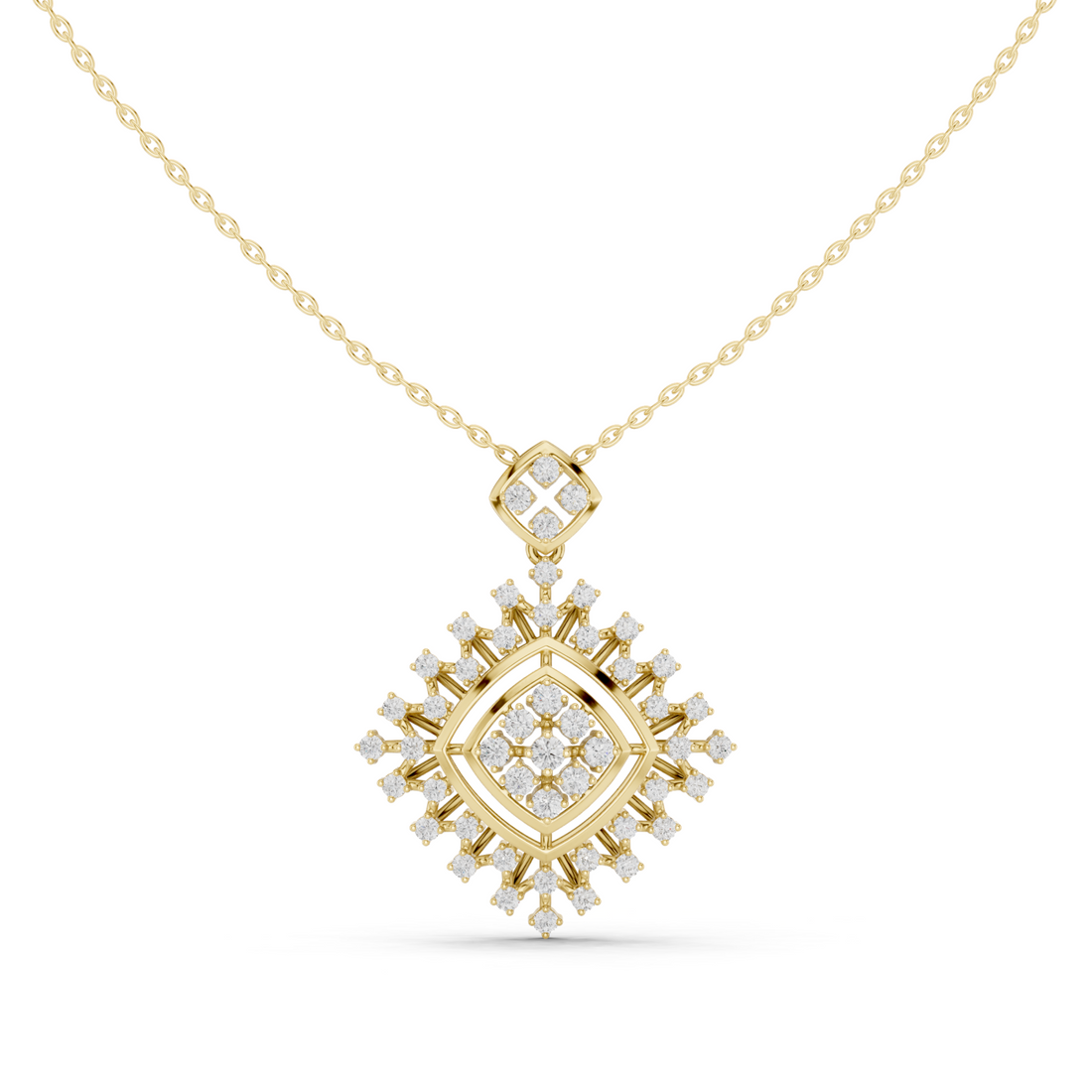 Gold Celestial Mirage Echo Pendant Necklace Right View