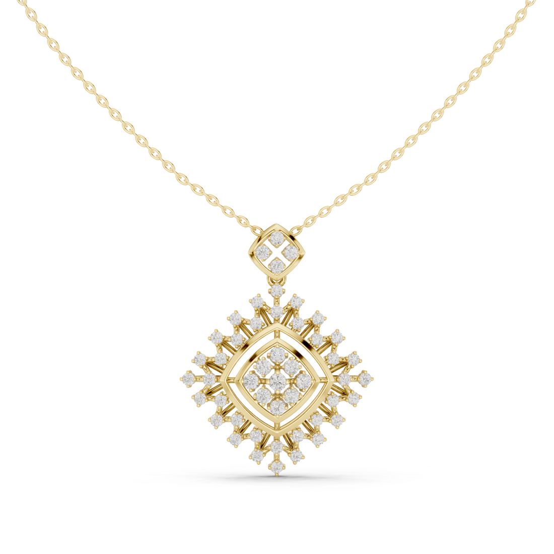Gold Celestial Mirage Echo Pendant Necklace Right View