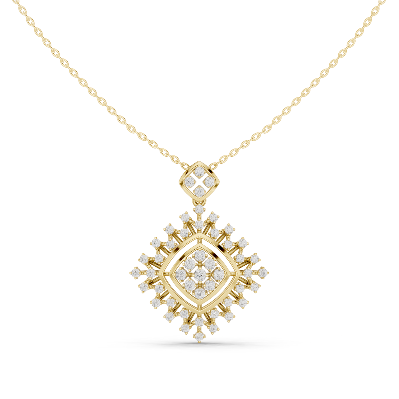  Gold Celestial Mirage Echo Pendant Necklace Front View