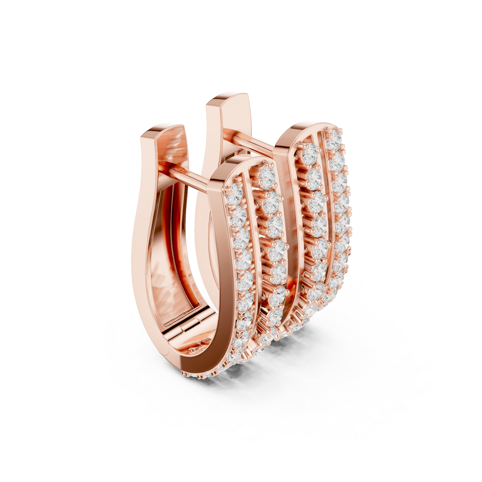  Rose Gold Radiant Archway Hoop Earrings Left View