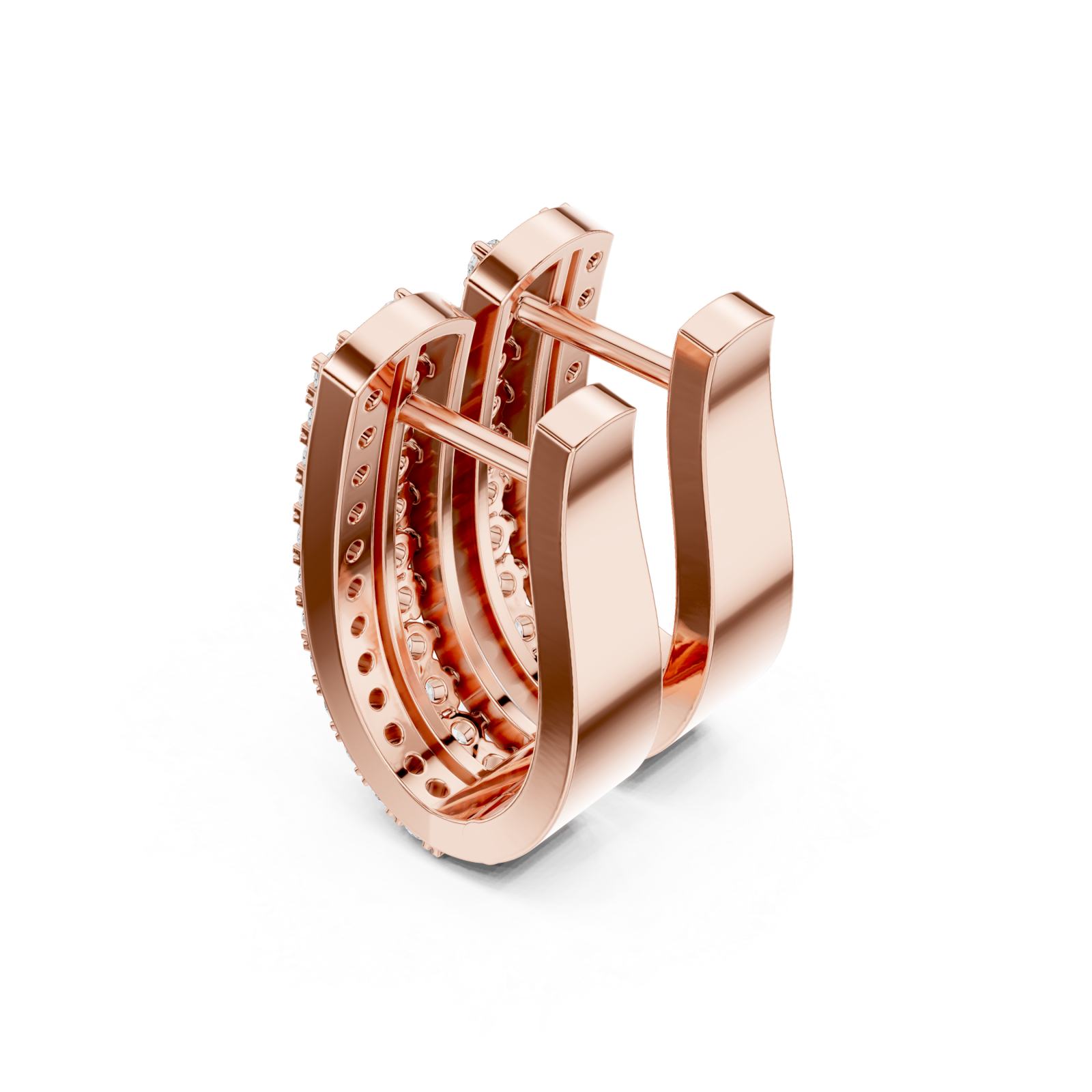  Rose Gold Radiant Archway Hoop Earrings Right View