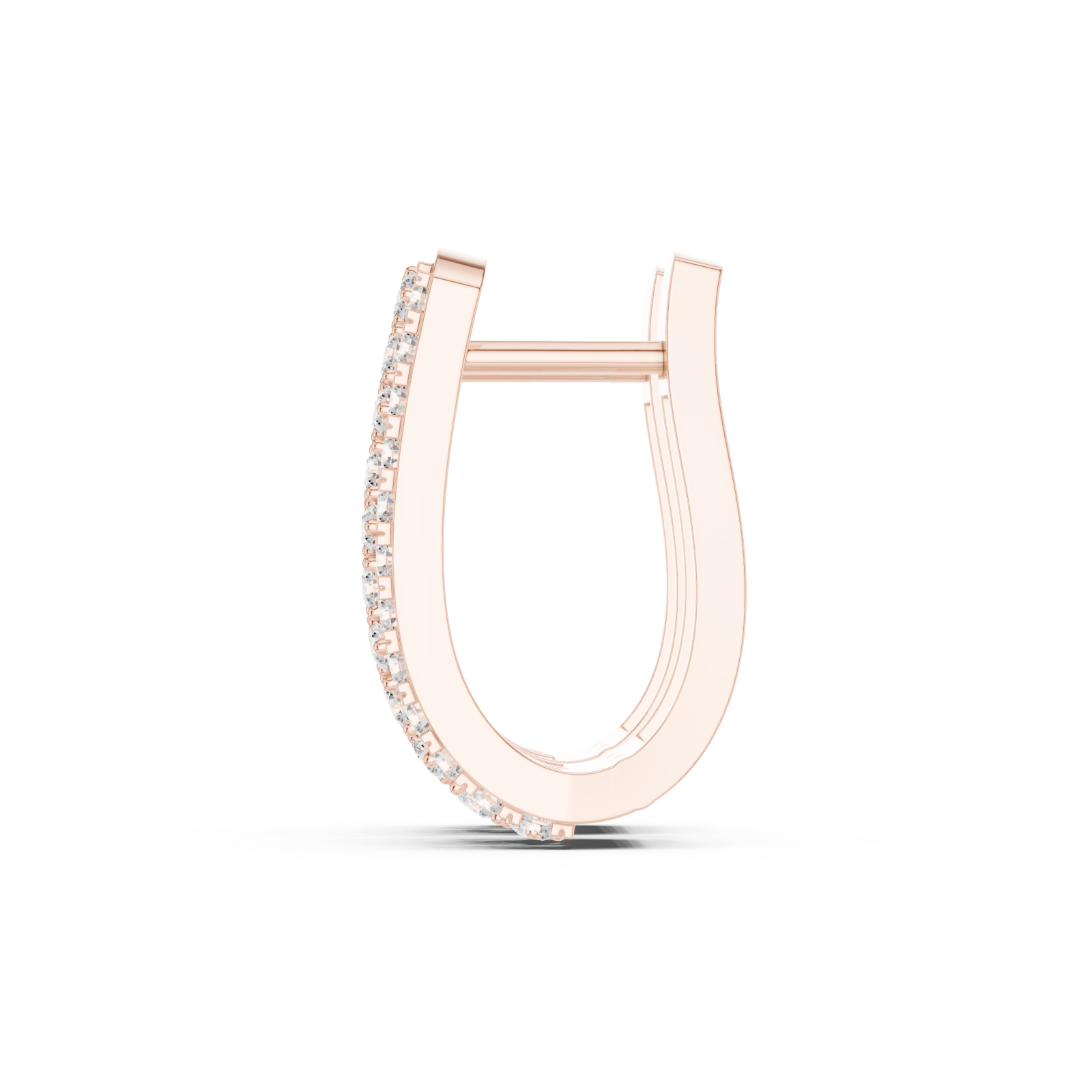  Rose Gold Radiant Archway Hoop Earrings Side View