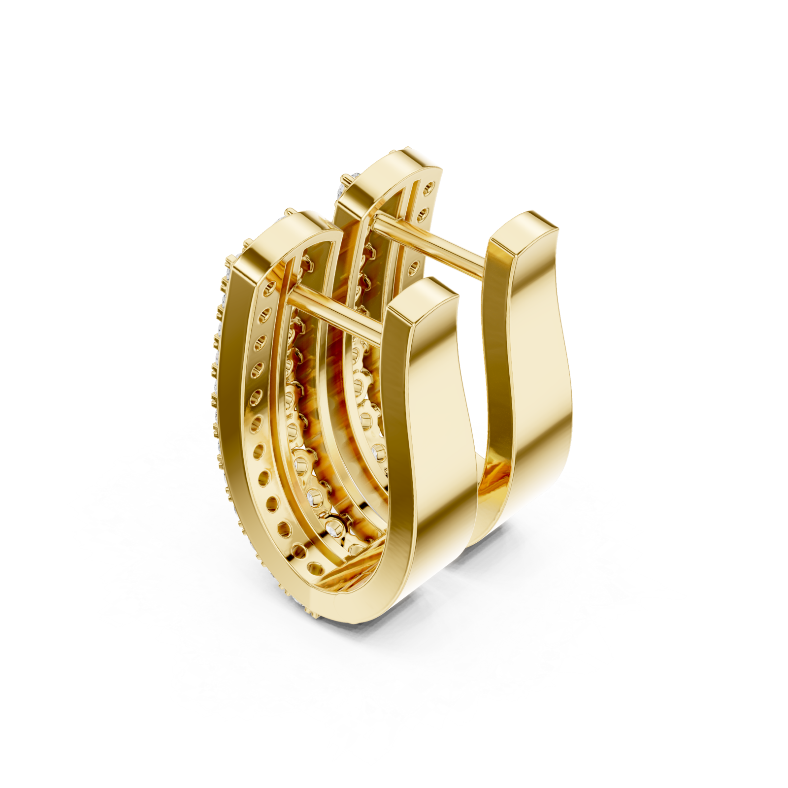 Gold Radiant Archway Hoop Earrings Right View