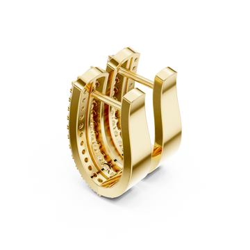 Gold Radiant Archway Hoop Earrings Right View