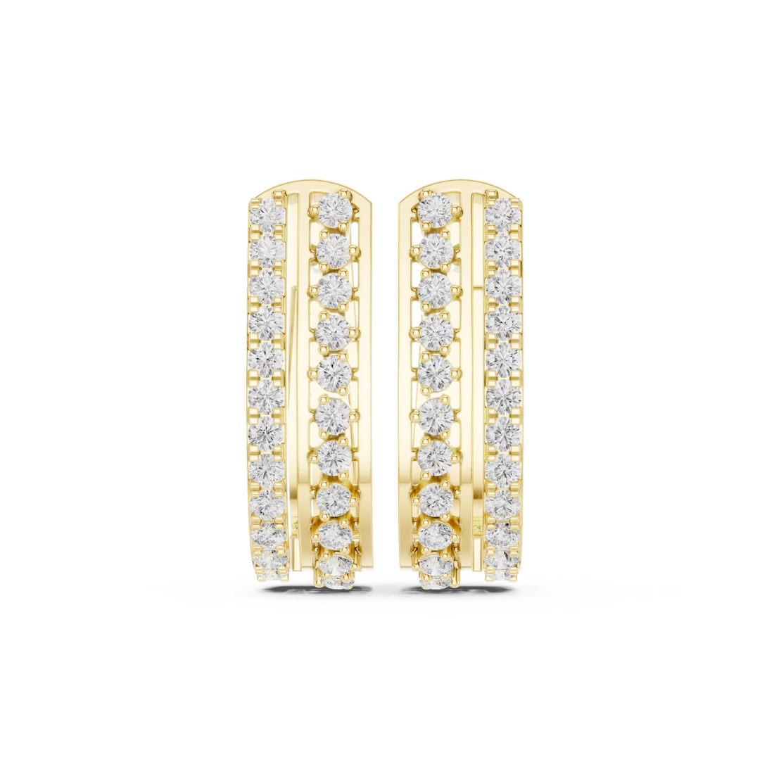 Gold Radiant Archway Hoop Earrings Right View