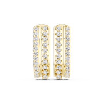  Gold Radiant Archway Hoop Earrings Front View