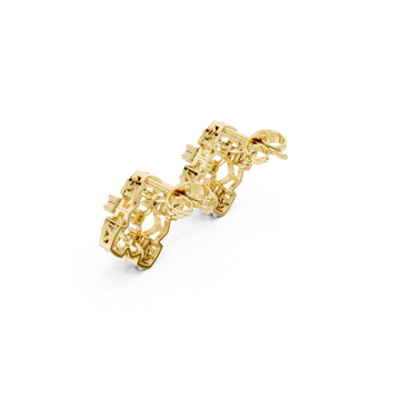 Gold Geometric Lattice Dream Earrings Right View