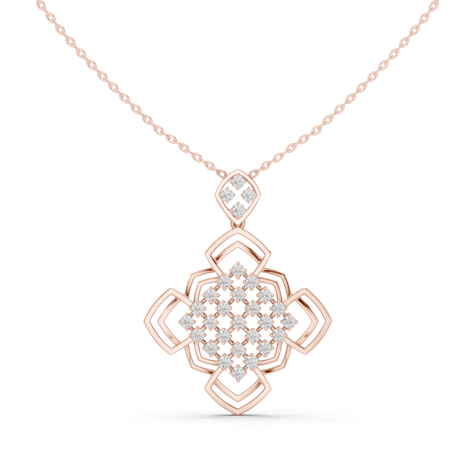  Rose Gold Opulent Crossroads Dream Pendant Necklace Right View