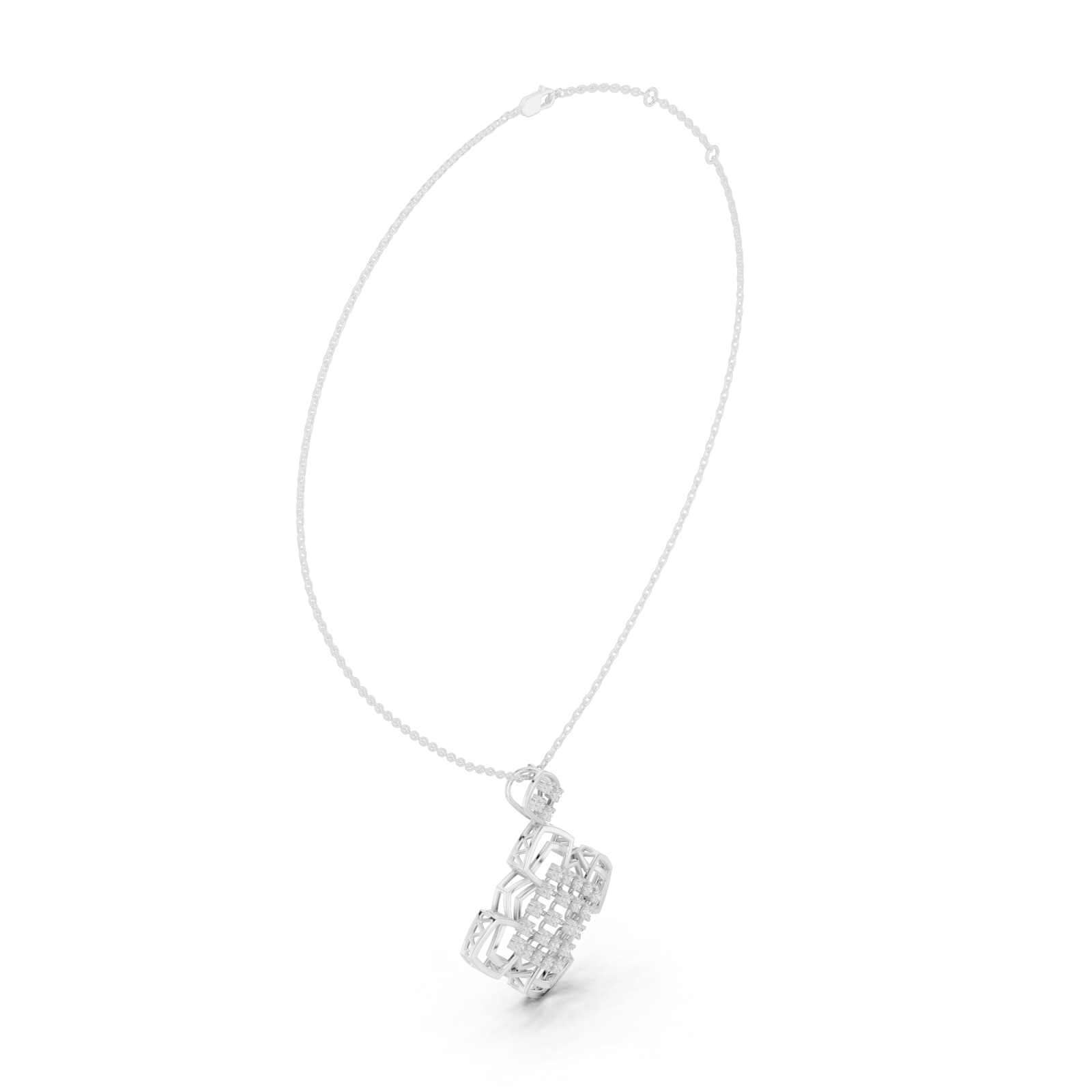  White Gold Opulent Crossroads Dream Pendant Necklace Left View