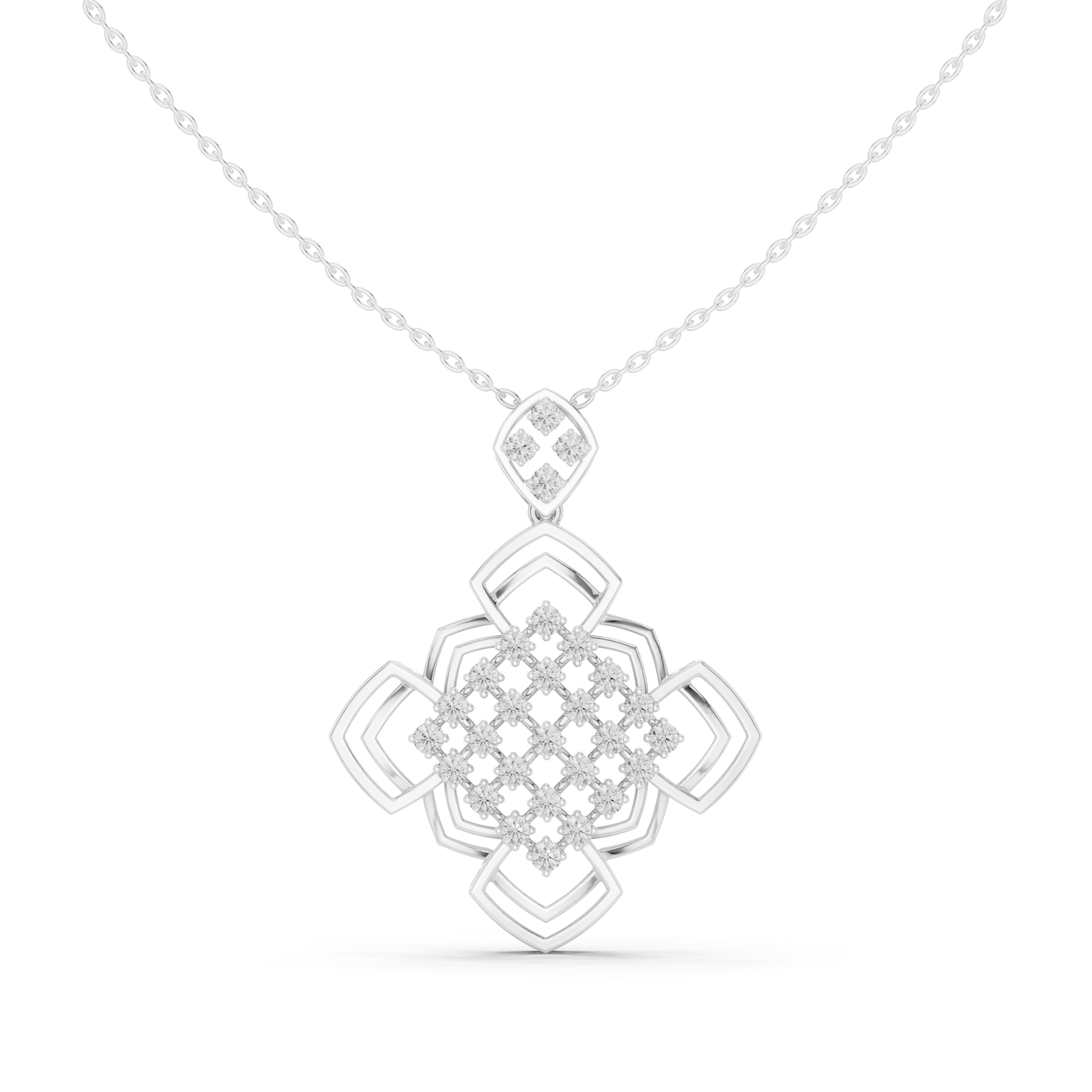  White Gold Opulent Crossroads Dream Pendant Necklace Right View