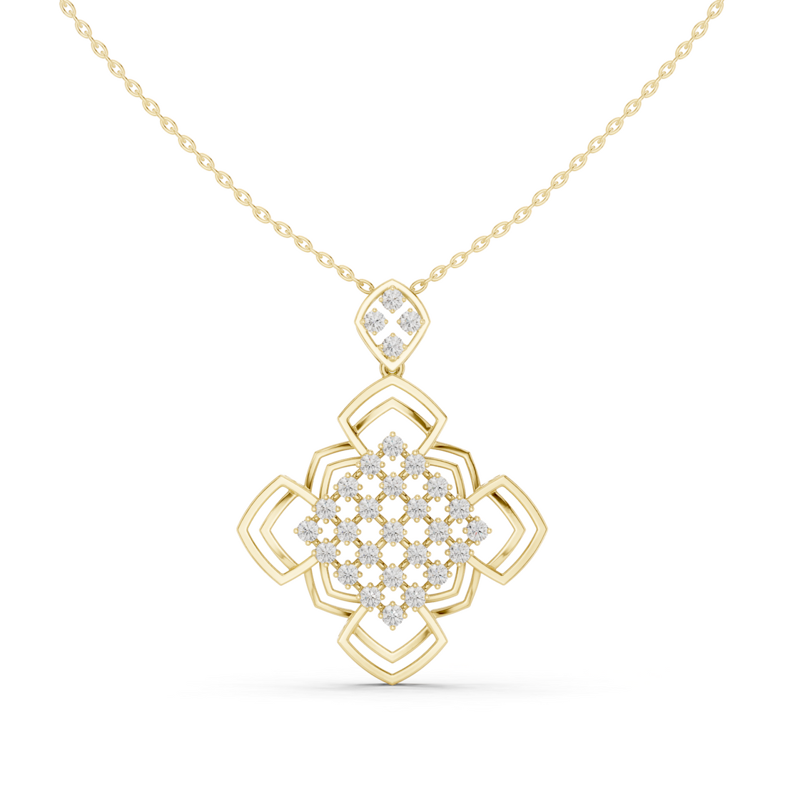Gold Opulent Crossroads Dream Pendant Necklace Right View