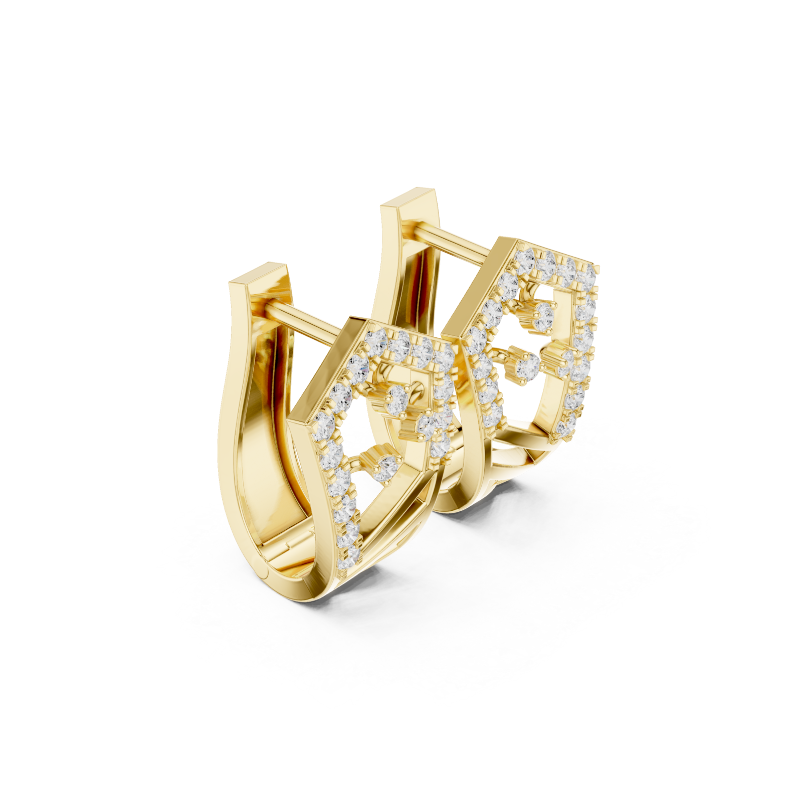  Gold Refined Openwork Domed Earrings Left View