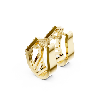 Gold Refined Openwork Domed Earrings Right View