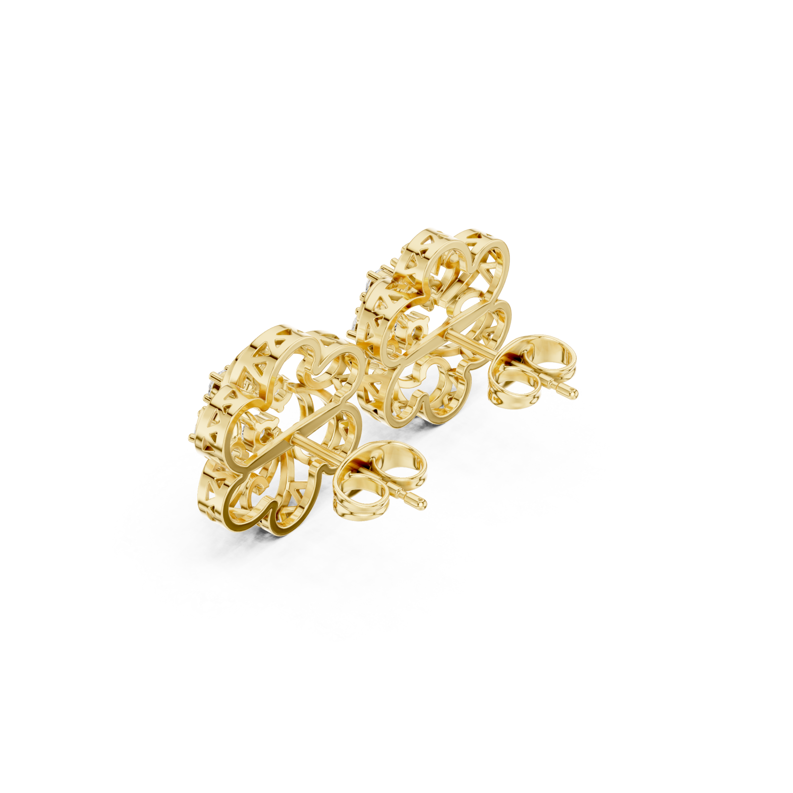 Gold Graceful Arabesque Elegance Hoop Earrings Right View