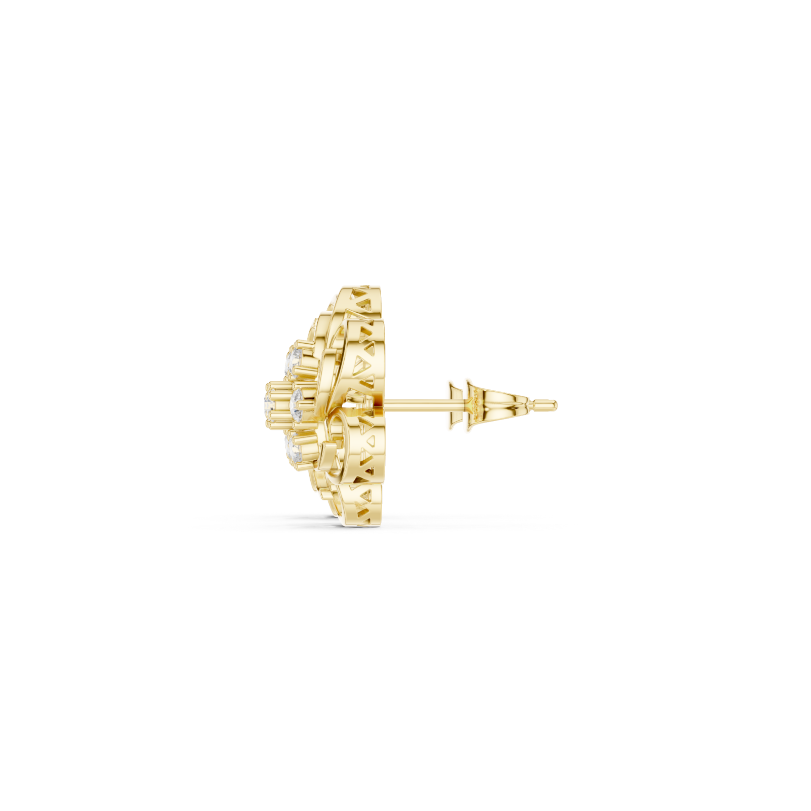  Gold Graceful Arabesque Elegance Hoop Earrings Side View