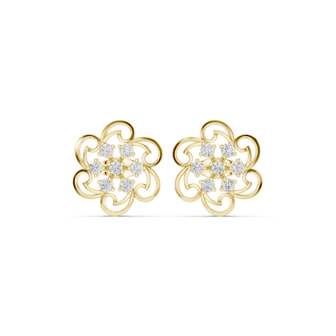 Gold Graceful Arabesque Elegance Hoop Earrings Right View