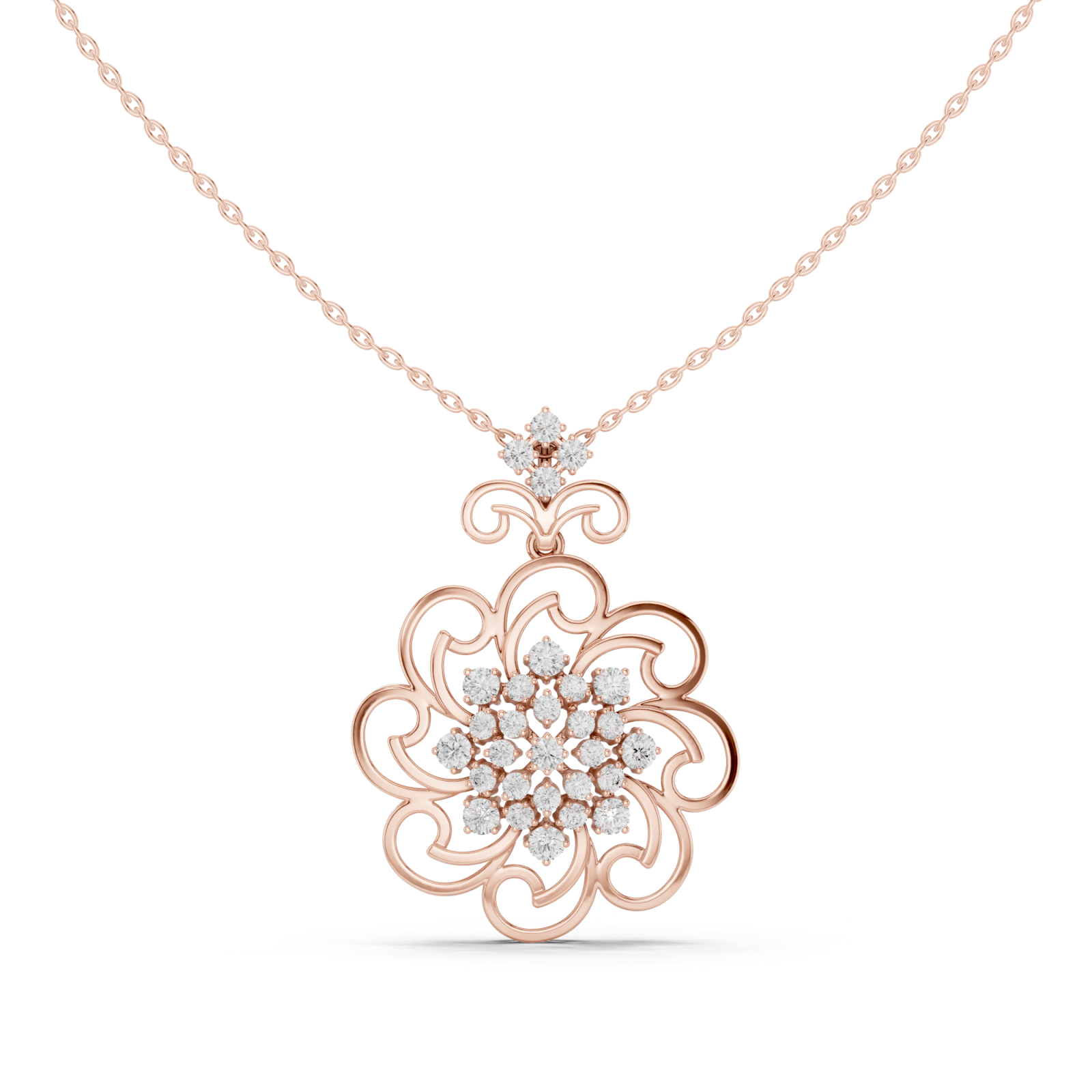  Rose Gold Ethereal Bloom Radiant Pendant Right View