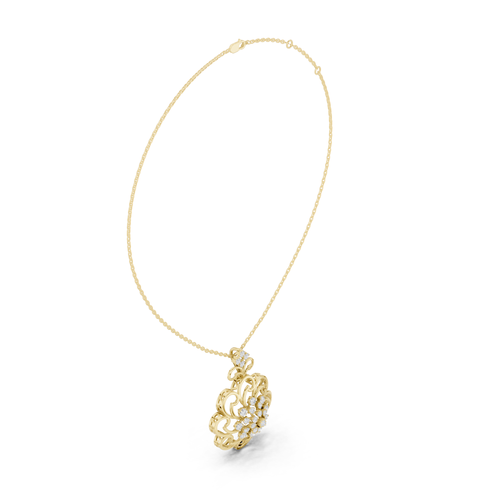  Gold Ethereal Bloom Radiant Pendant Left View
