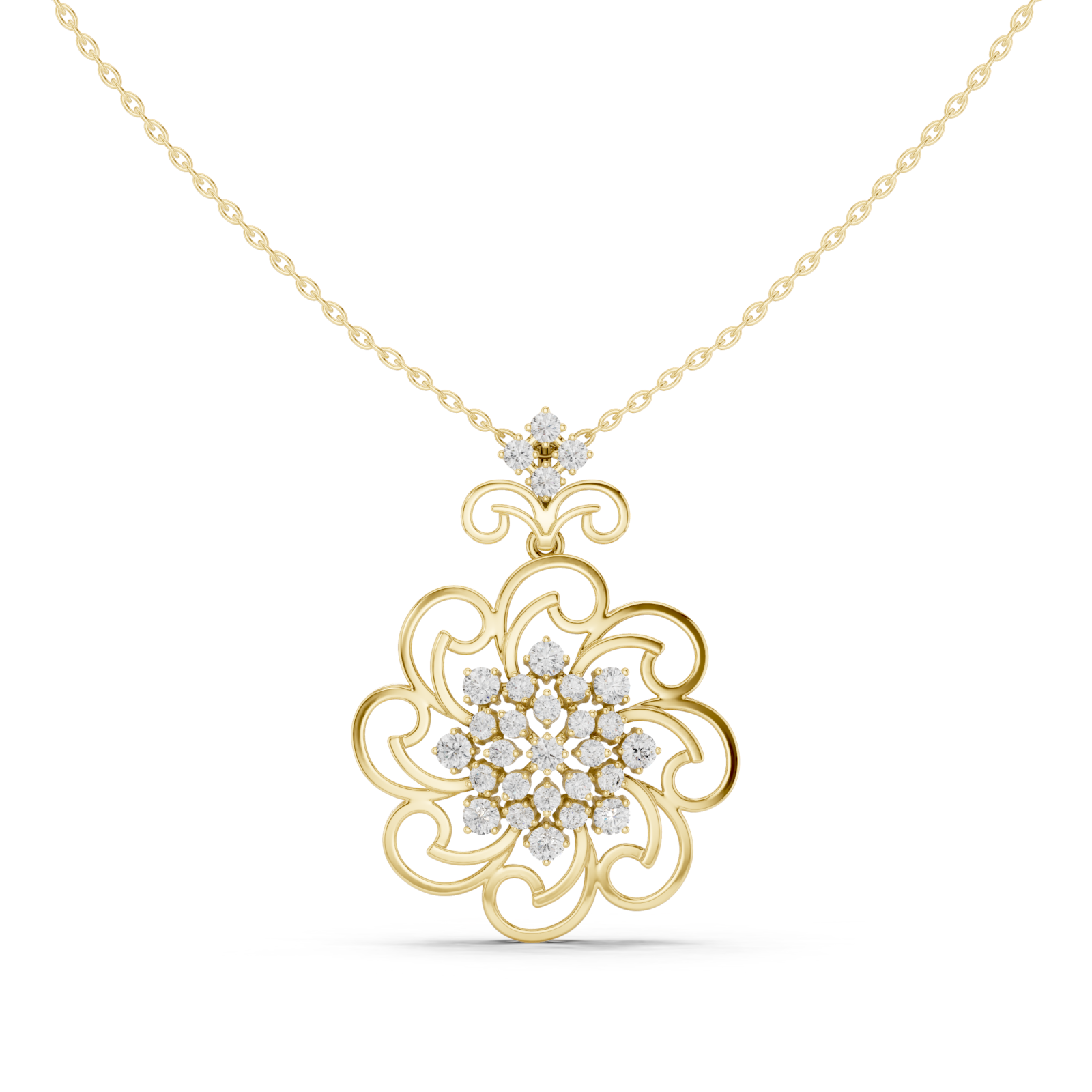 Gold Ethereal Bloom Radiant Pendant Right View