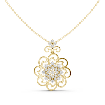 Gold Ethereal Bloom Radiant Pendant Right View