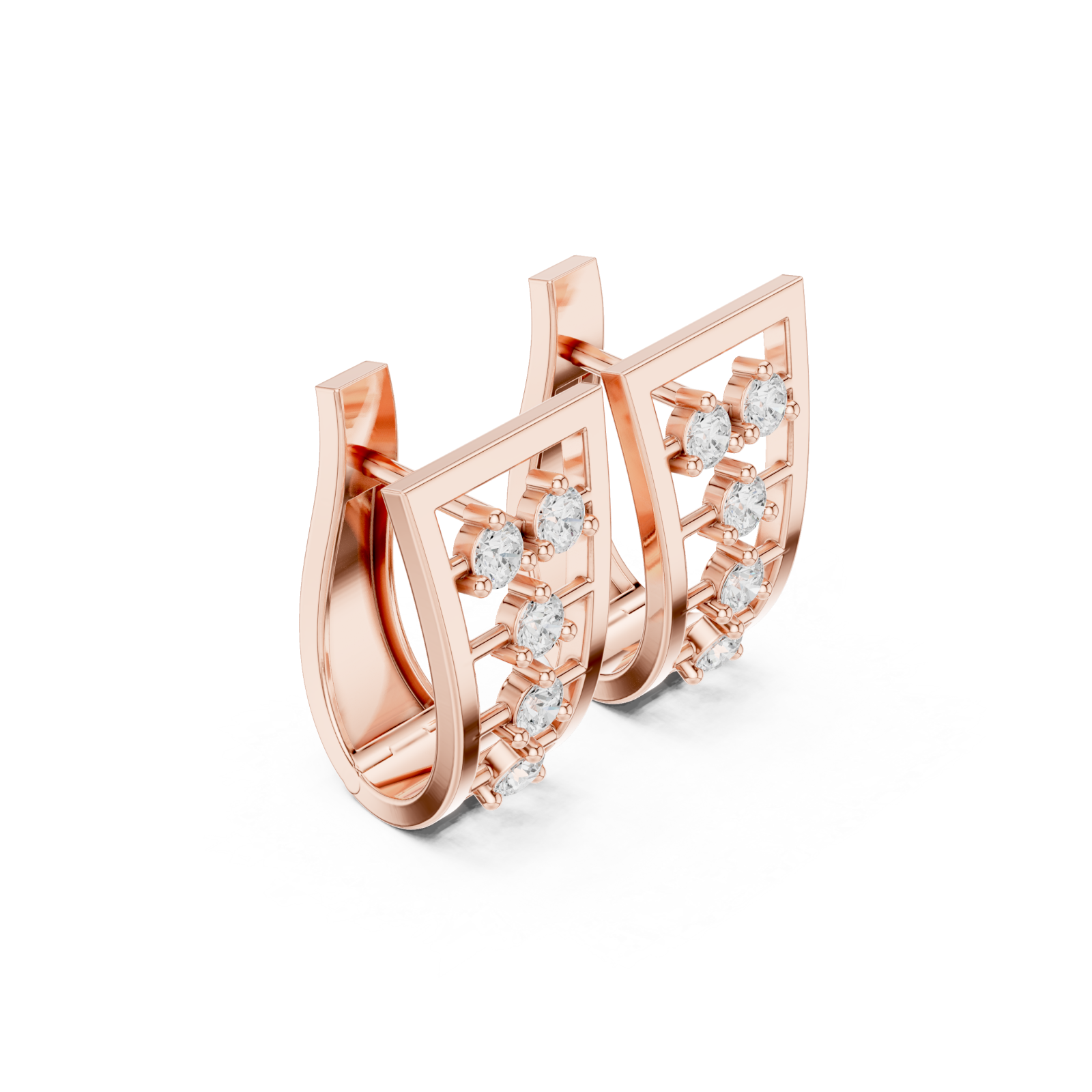  Rose Gold Chic Bold Contour Hoops Left View