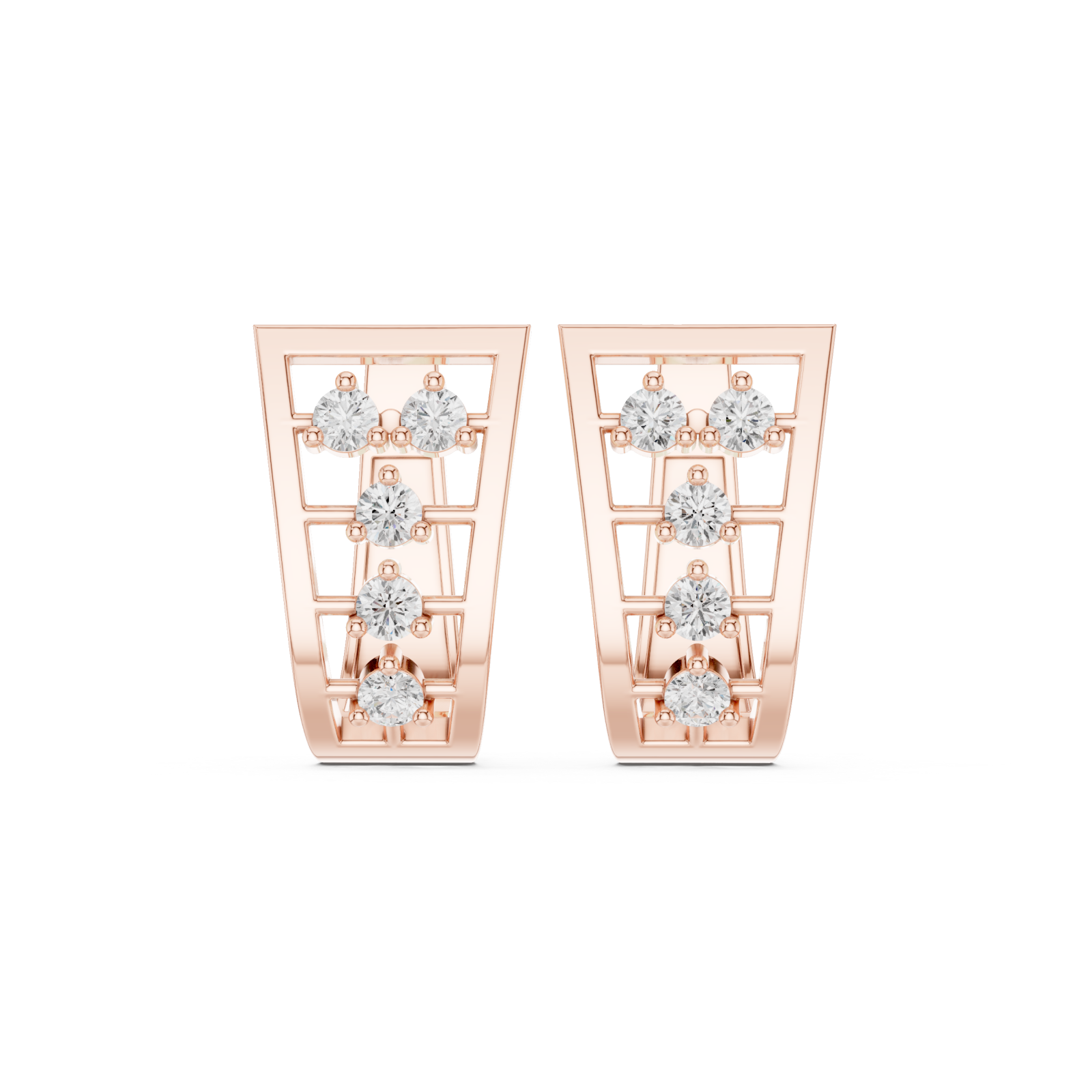 Rose Gold Chic Bold Contour Hoops Front View