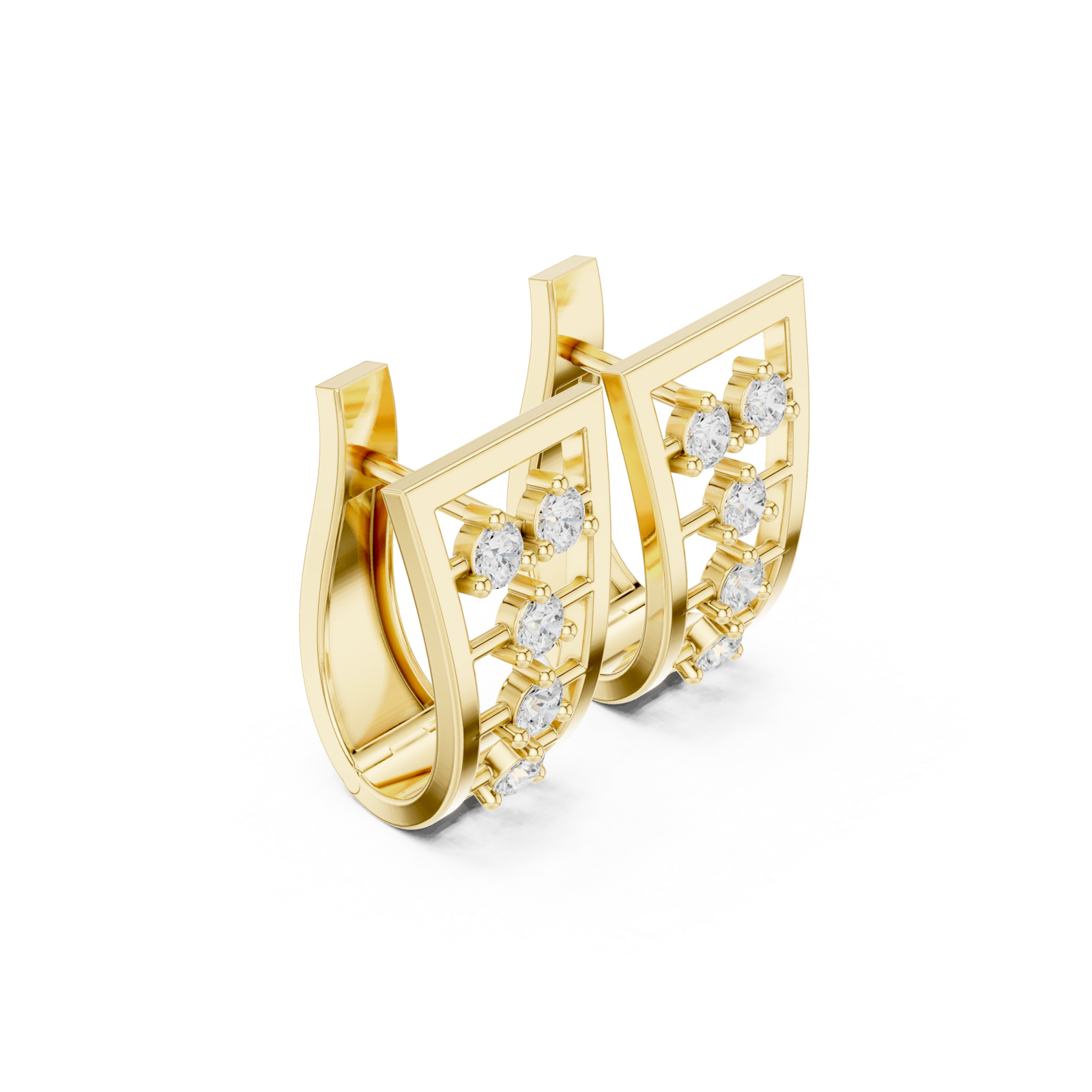  Gold Chic Bold Contour Hoops Left View