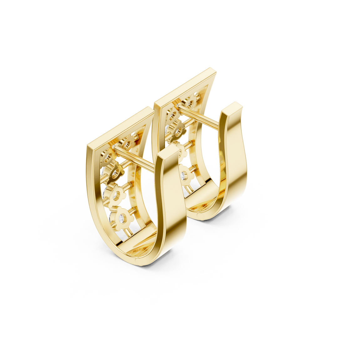 Gold Chic Bold Contour Hoops Right View