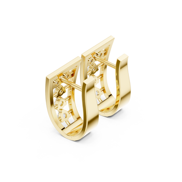 Gold Chic Bold Contour Hoops Right View