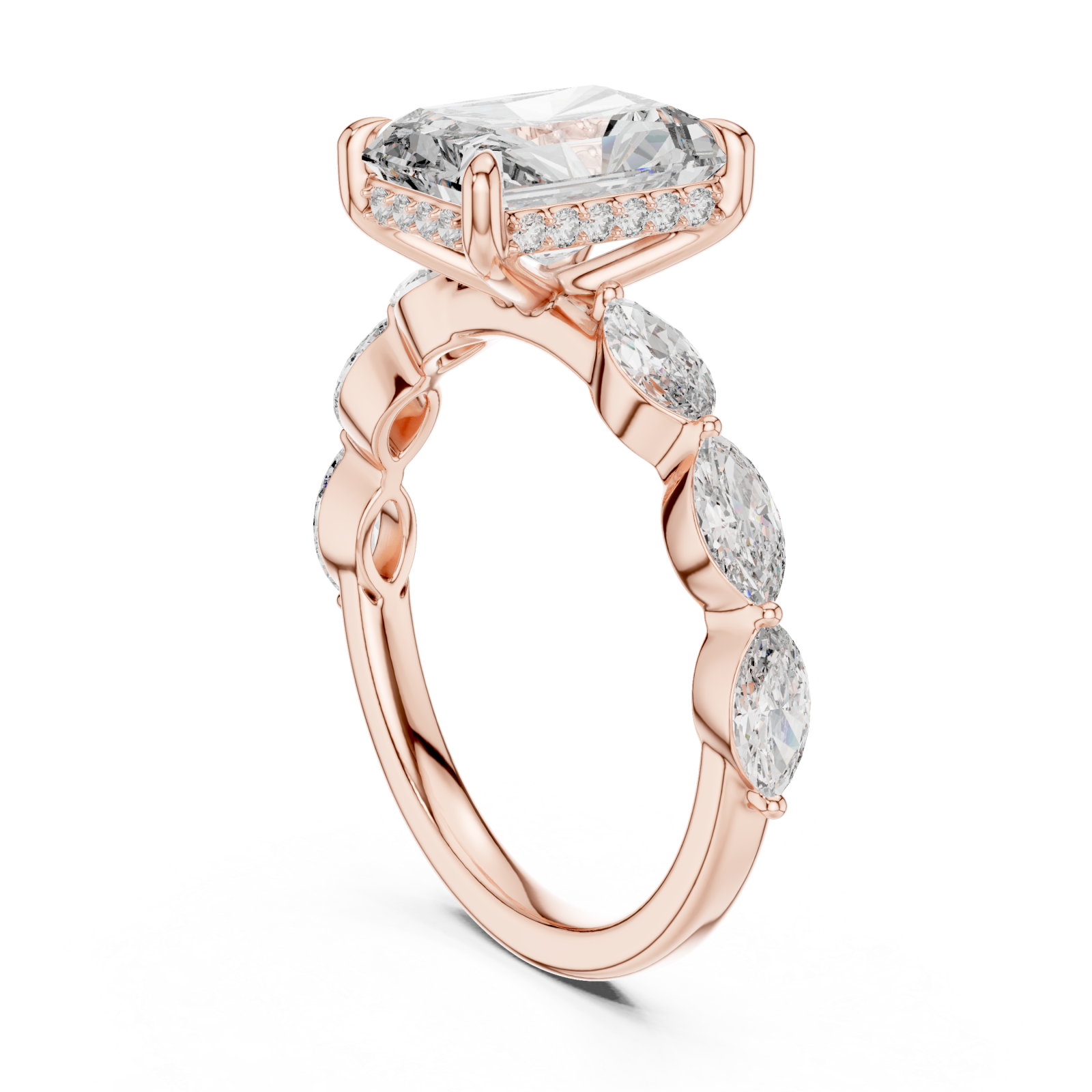  Rose Gold Opulent Vista Signature Cocktail Ring Left View