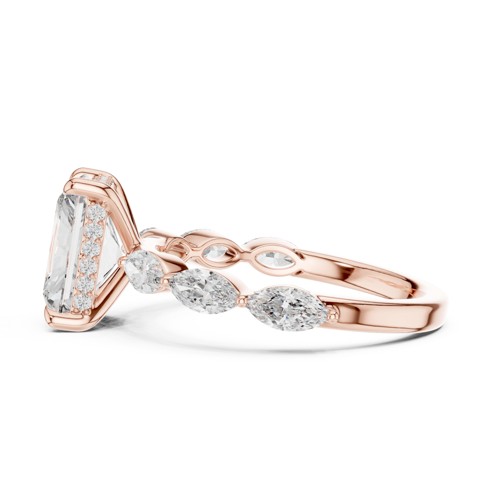  Rose Gold Opulent Vista Signature Cocktail Ring Side View