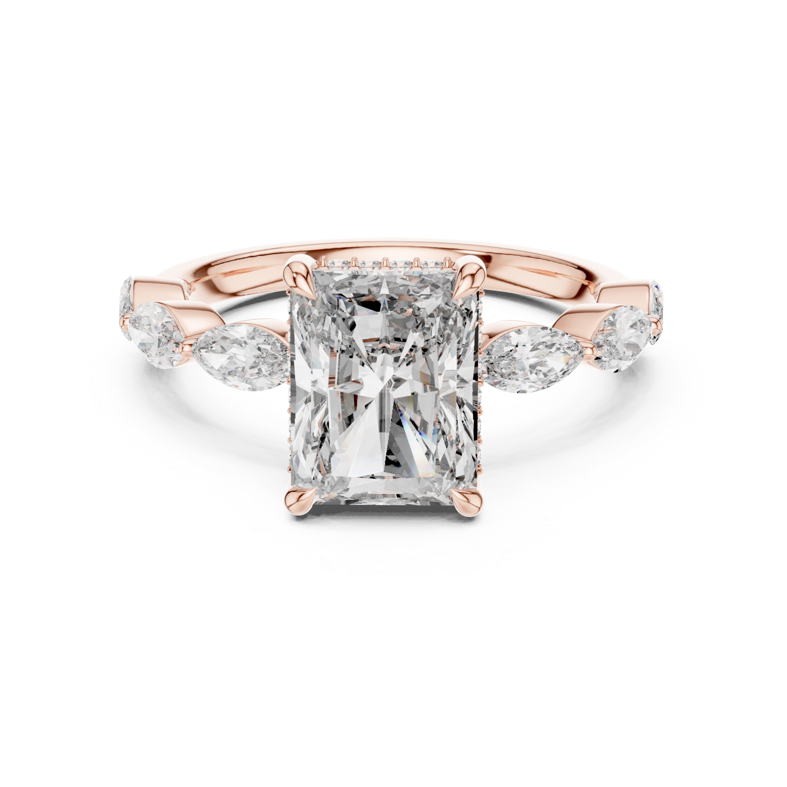  Rose Gold Opulent Vista Signature Cocktail Ring Front View