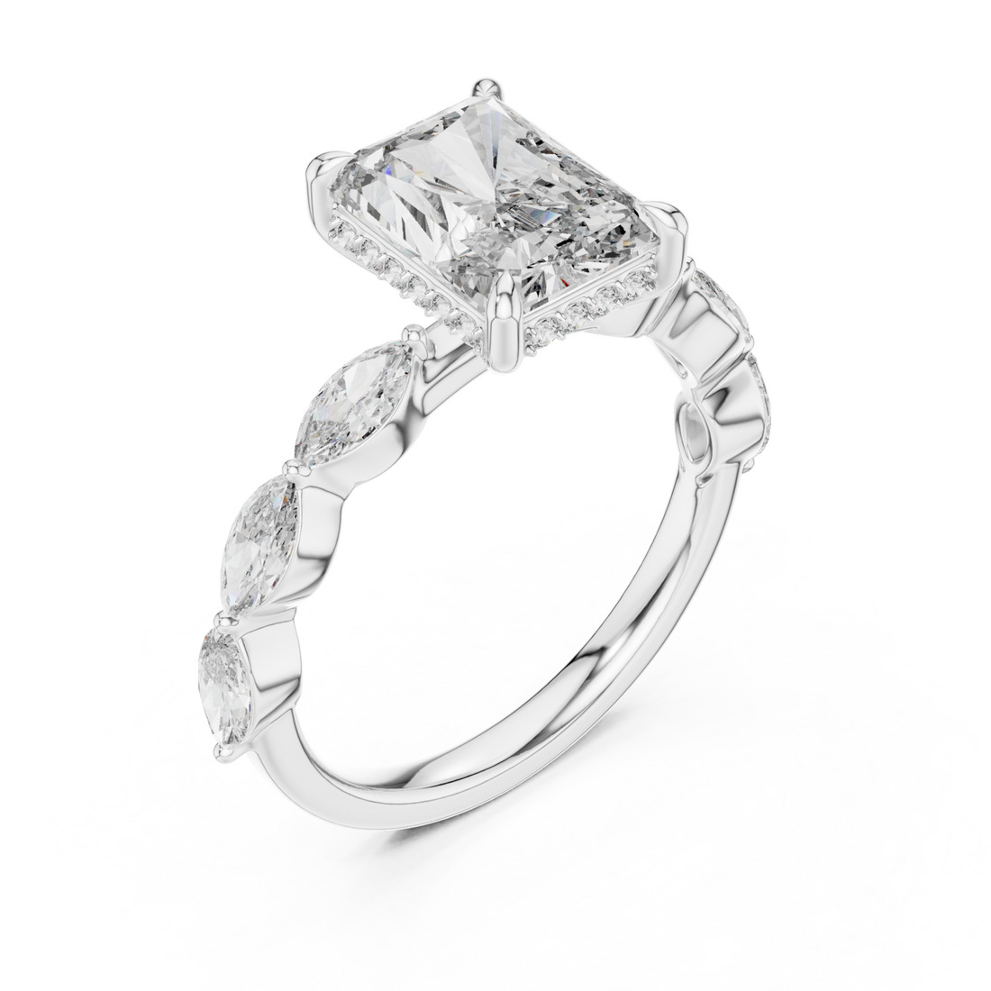 White Gold Opulent Vista Signature Cocktail Ring Right View