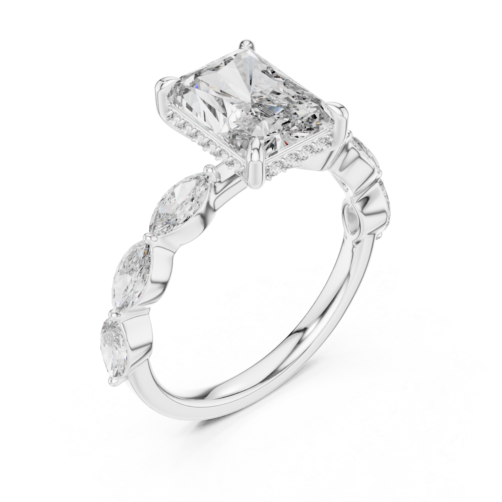  White Gold Opulent Vista Signature Cocktail Ring Right View