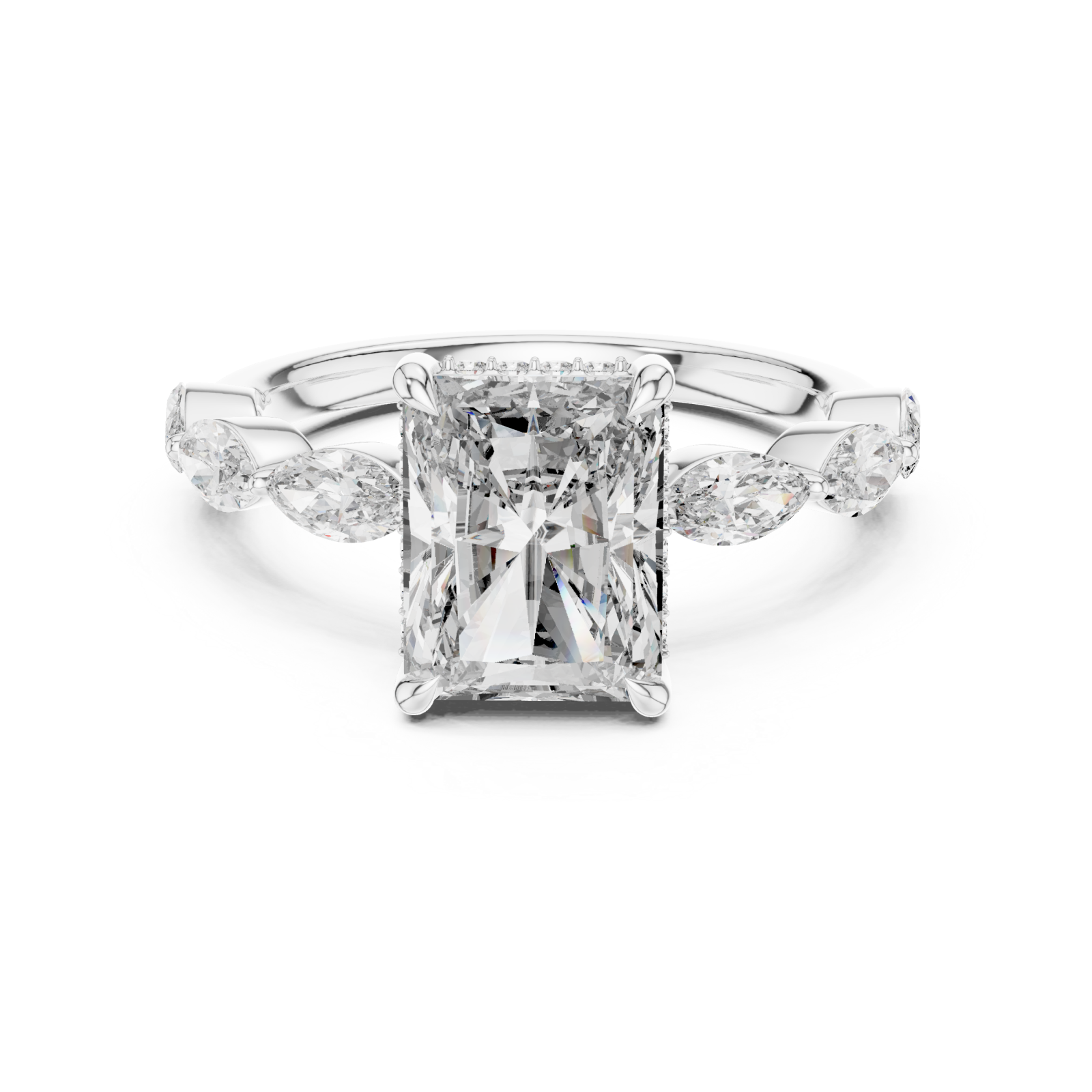  White Gold Opulent Vista Signature Cocktail Ring Front View