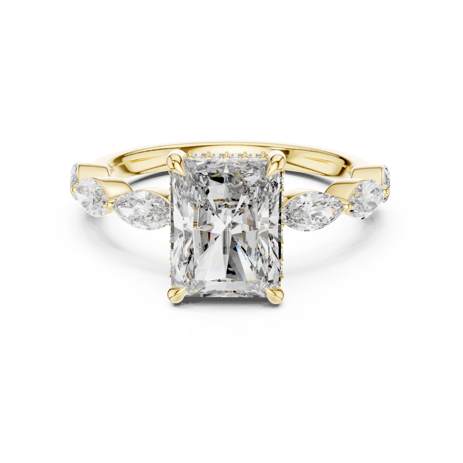  Gold Opulent Vista Signature Cocktail Ring Front View