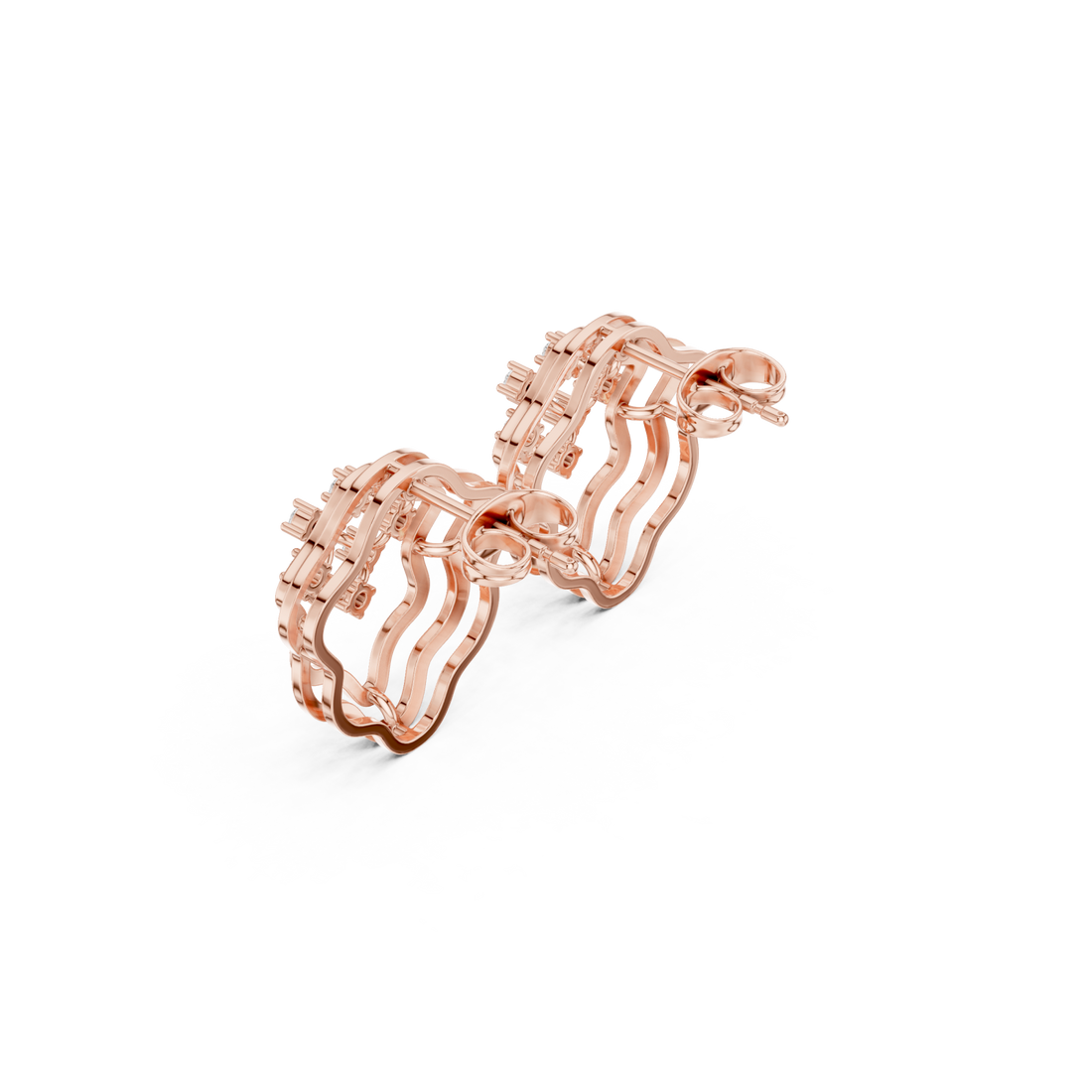  Rose Gold Essence Flow Mini Hoops Right View