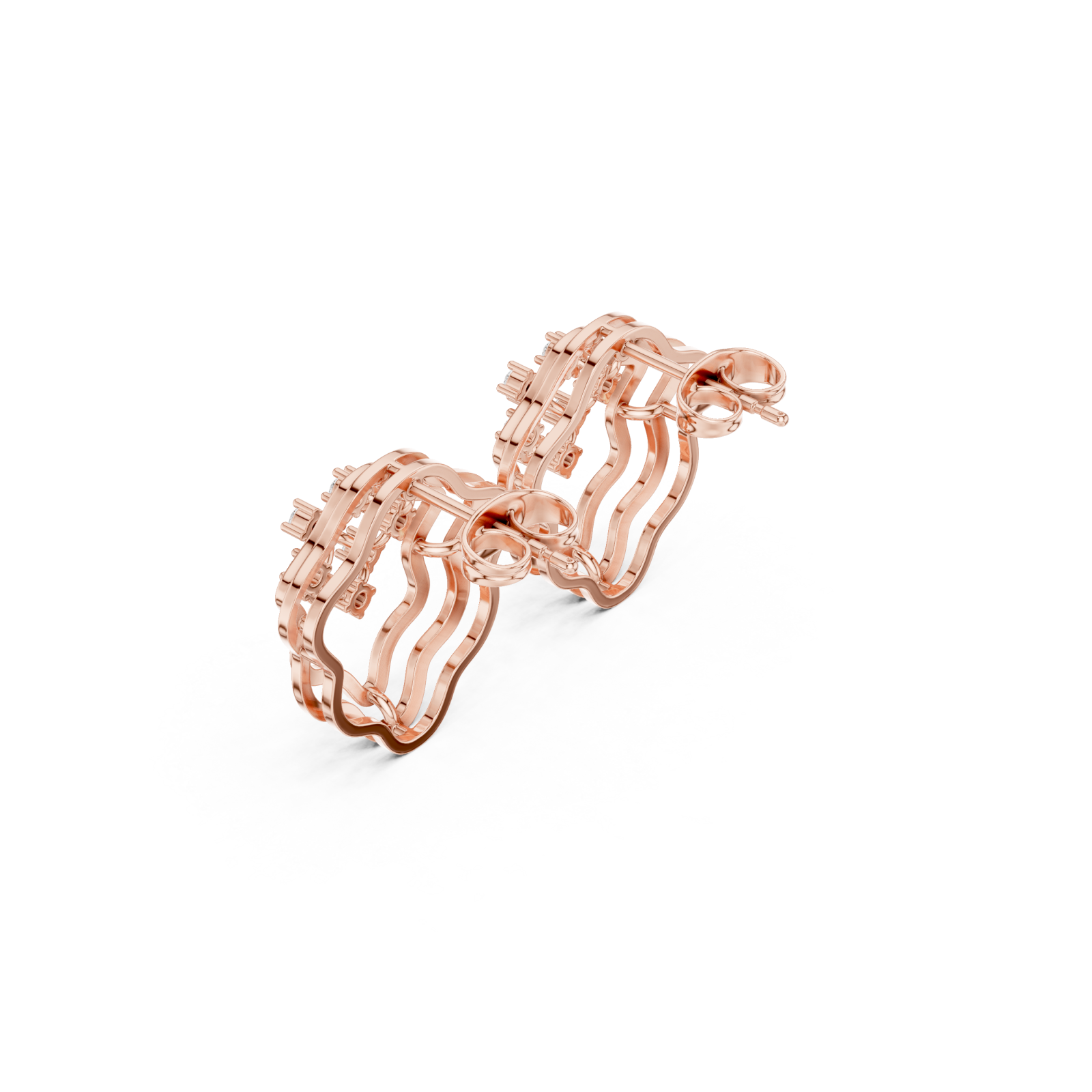  Rose Gold Essence Flow Mini Hoops Right View