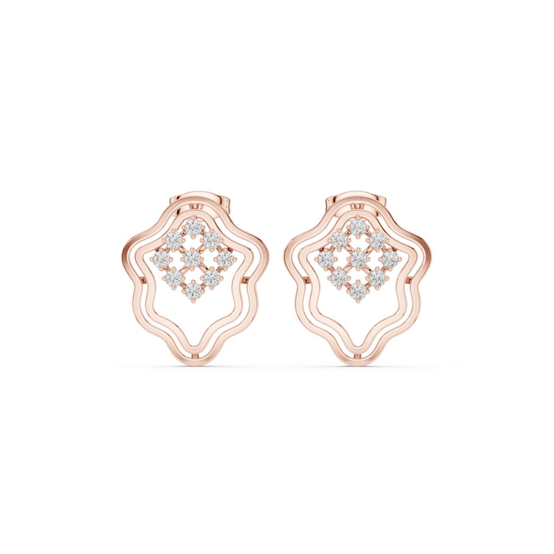  Rose Gold Essence Flow Mini Hoops Right View