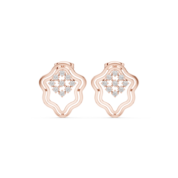  Rose Gold Essence Flow Mini Hoops Front View