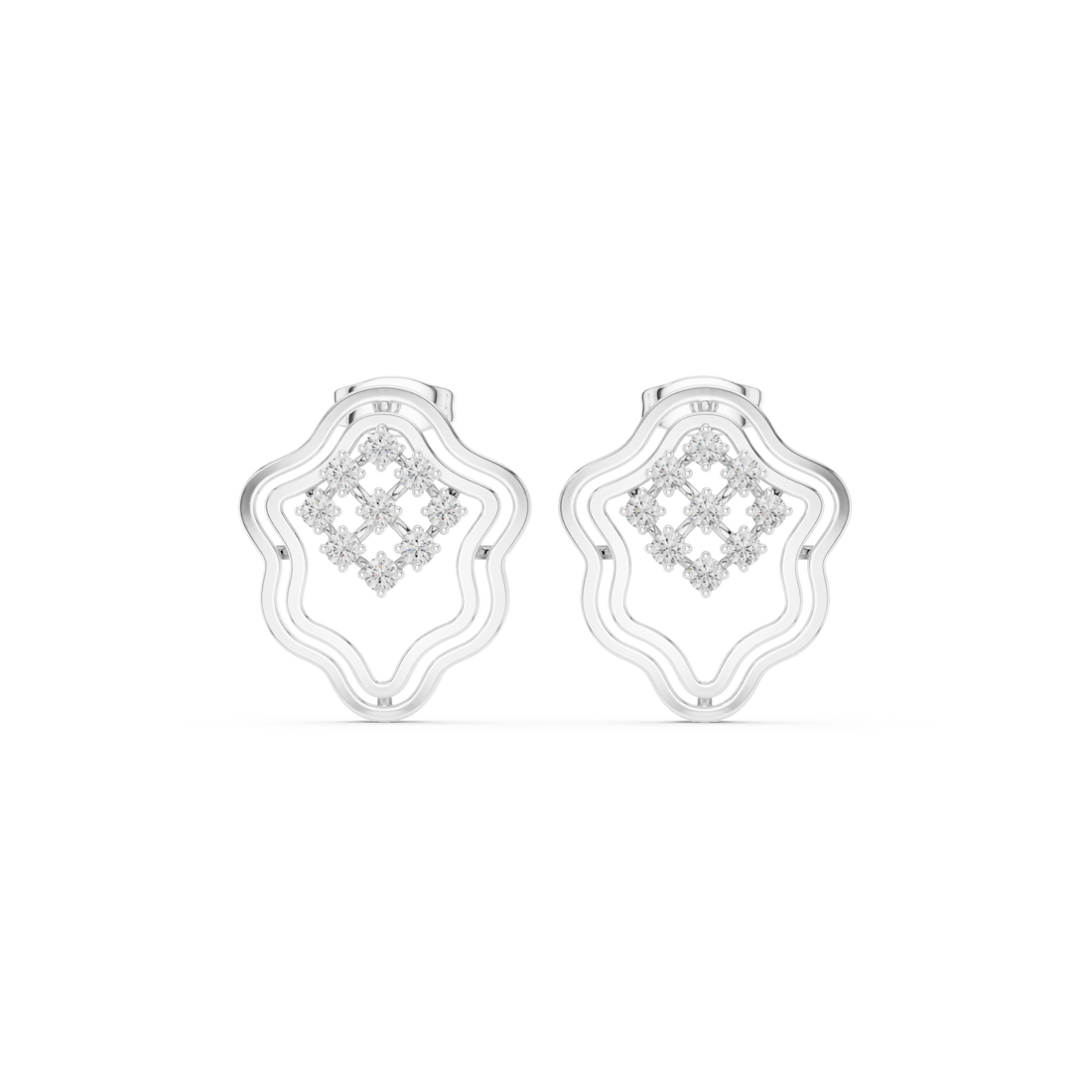  White Gold Essence Flow Mini Hoops Right View