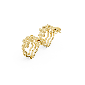 Gold Essence Flow Mini Hoops Right View