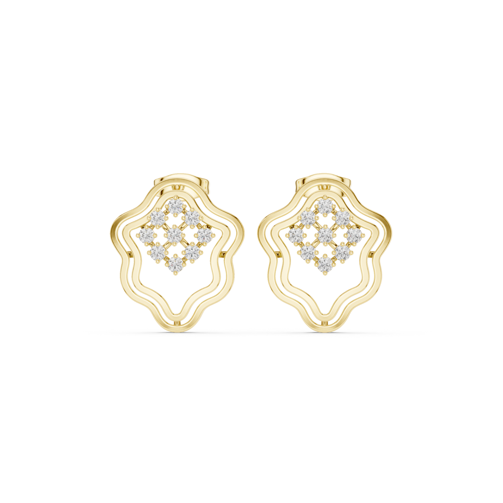 Gold Essence Flow Mini Hoops Front View