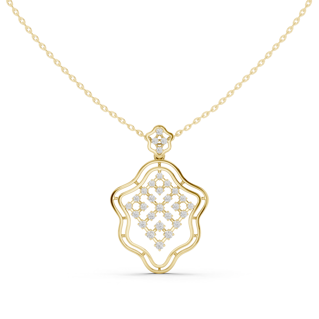 Gold Luminous Petal Embrace Pendant Right View