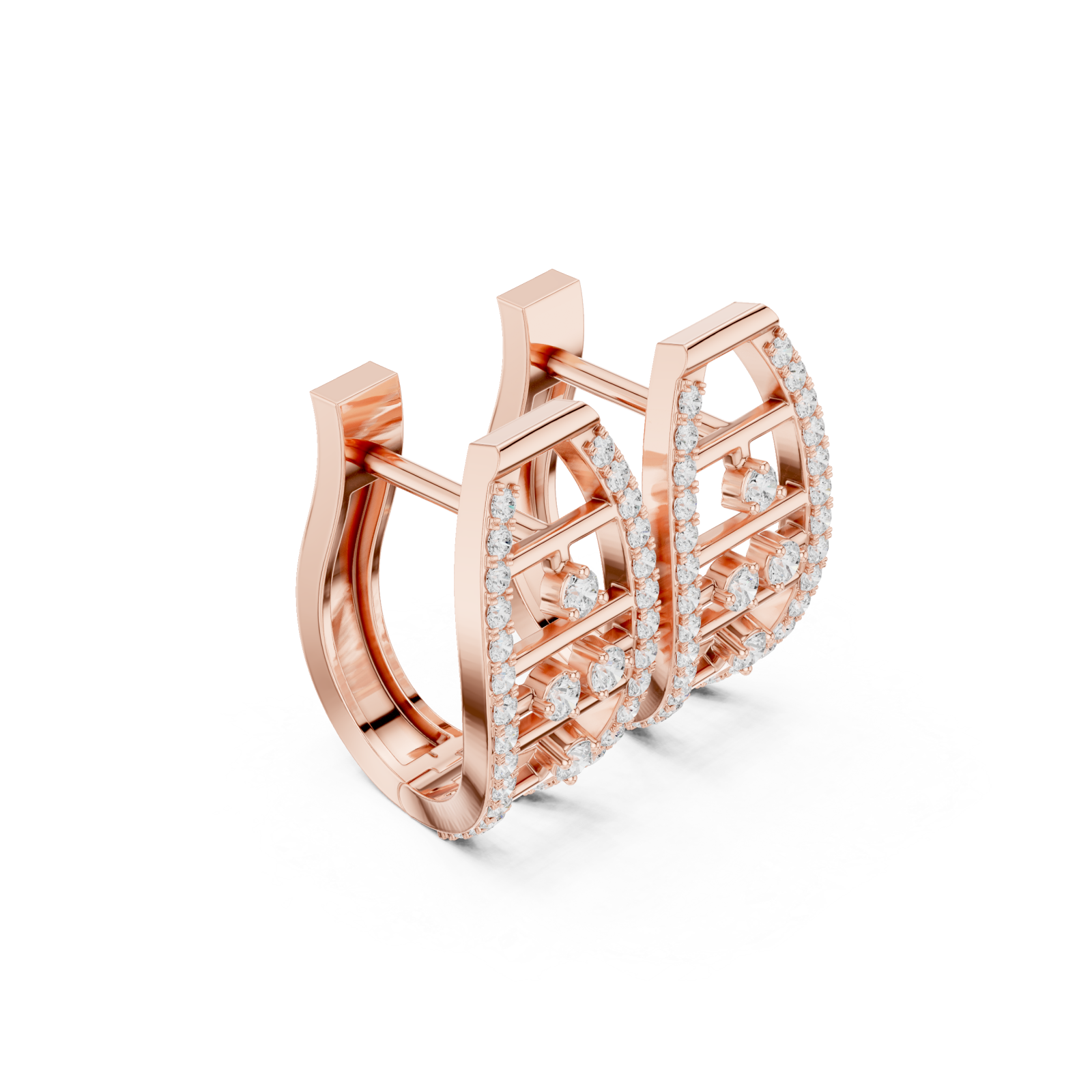 Rose Gold Urban Harmony Hoop Earrings Left View