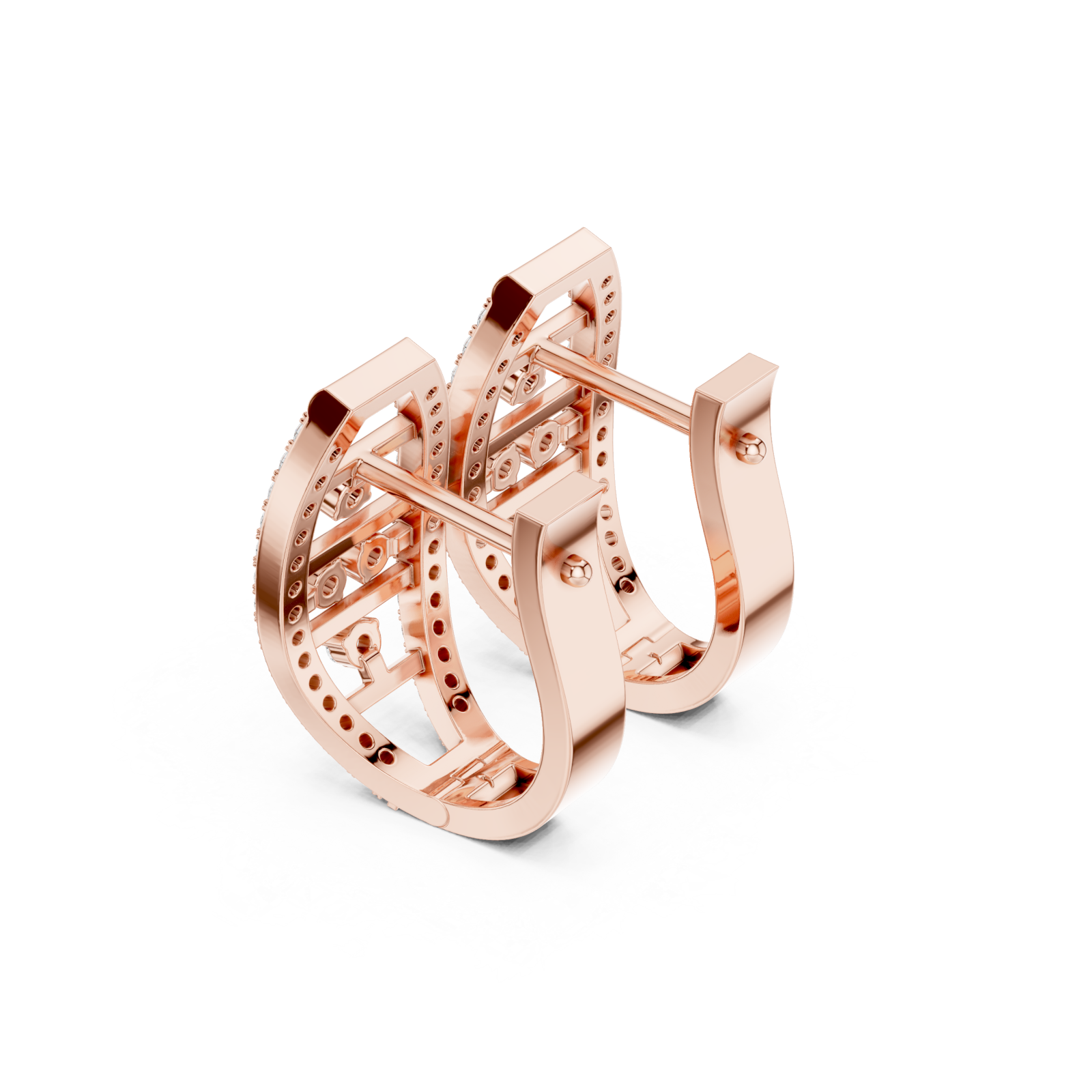  Rose Gold Urban Harmony Hoop Earrings Right View