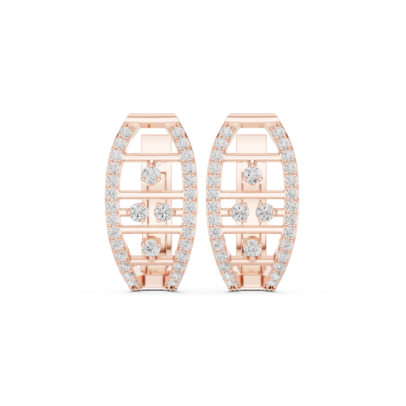  Rose Gold Urban Harmony Hoop Earrings Front View